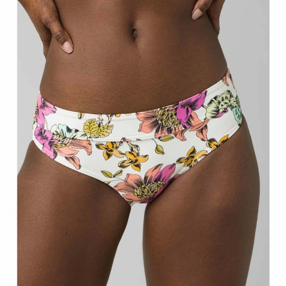 NWT PRANA Ramba Hipster Bikini Bottoms Sul Bottom Bone Camelia Floral Small
